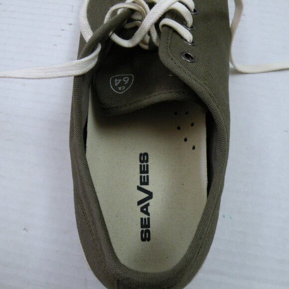 SeaVees Shoes Women's 11 Sneaker Casual Canvas Olive Monterey Cotton Lace Up Low - Picture 7 of 8